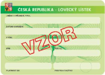  47 odst. 1 zkona: Loveck lstky  vydv orgn  sttn sprvy  myslivosti, v jeho obvodu m adatel trval pobyt. Ploha . 9 k vyhlce . 244/2002 Sb. - vzor loveckho lstku.